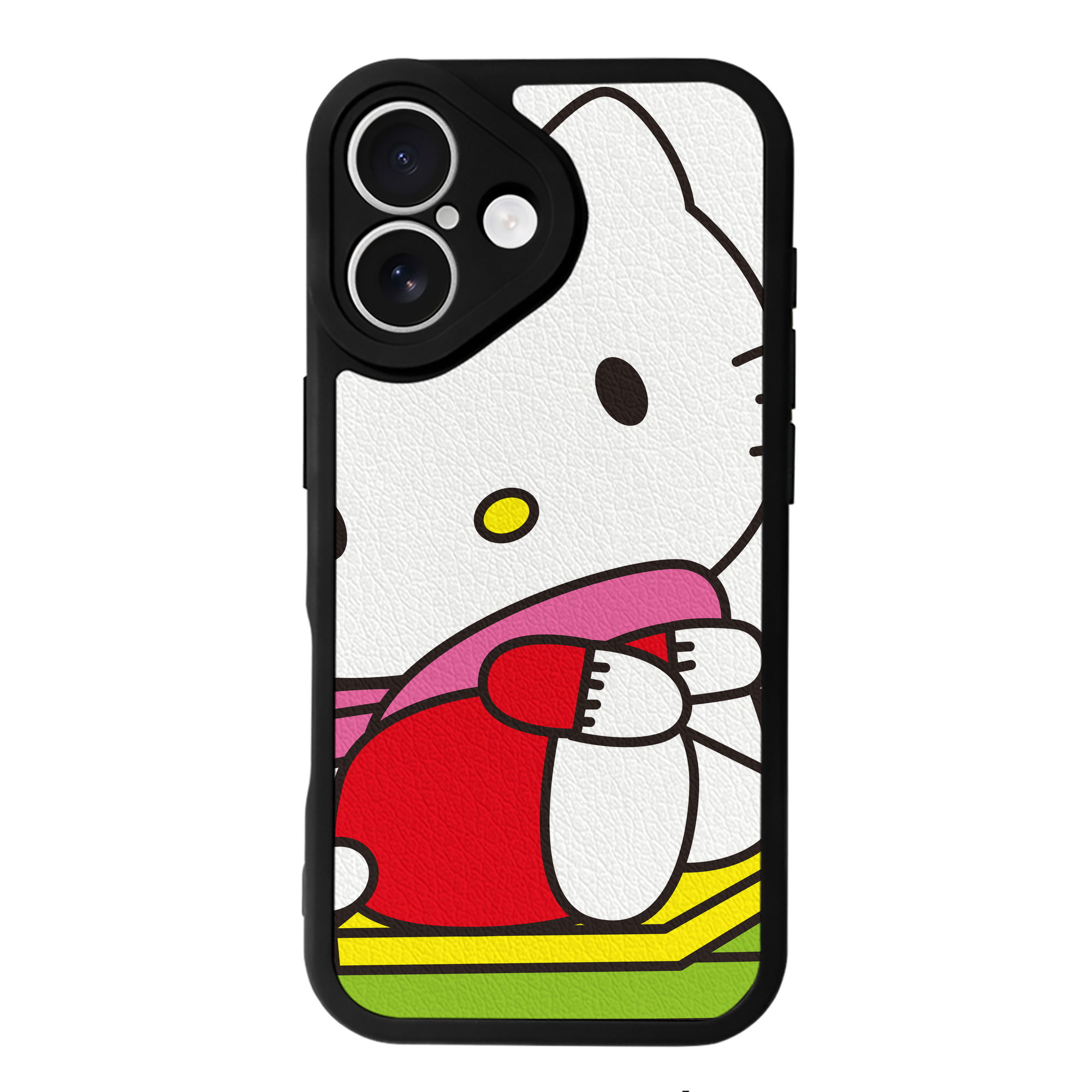 （画像用） Hello Kitty ハローキティ 【iPhone 16シリーズ対応】シリコンスマホケース（レザー調） 材質：シリコン